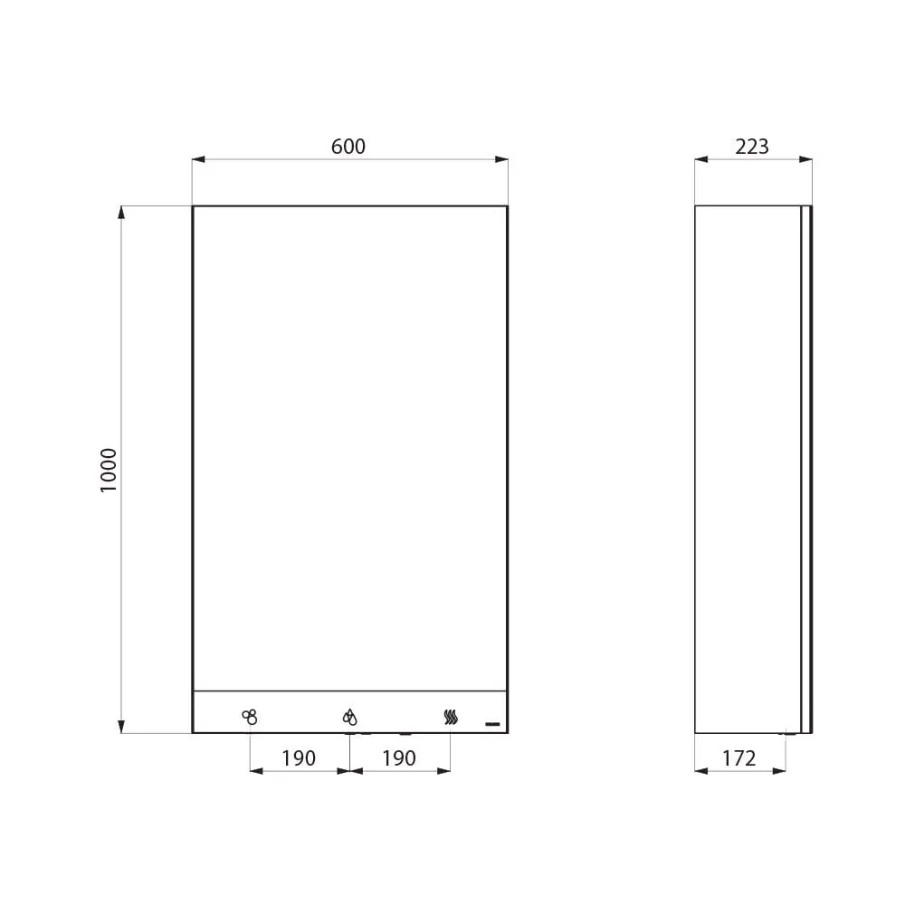 4-in-1 Cabinet with Mirror, Auto Soap, Tap and Paper Towel Dispenser 510205 (600mm Wide)