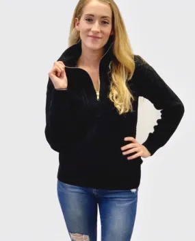 Amy Zip Windproof - Black Wool