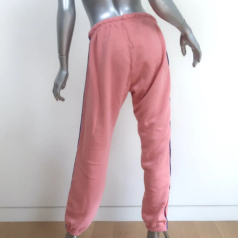 Aviator Nation Velvet Stripe Sweatpants Pink Size Large