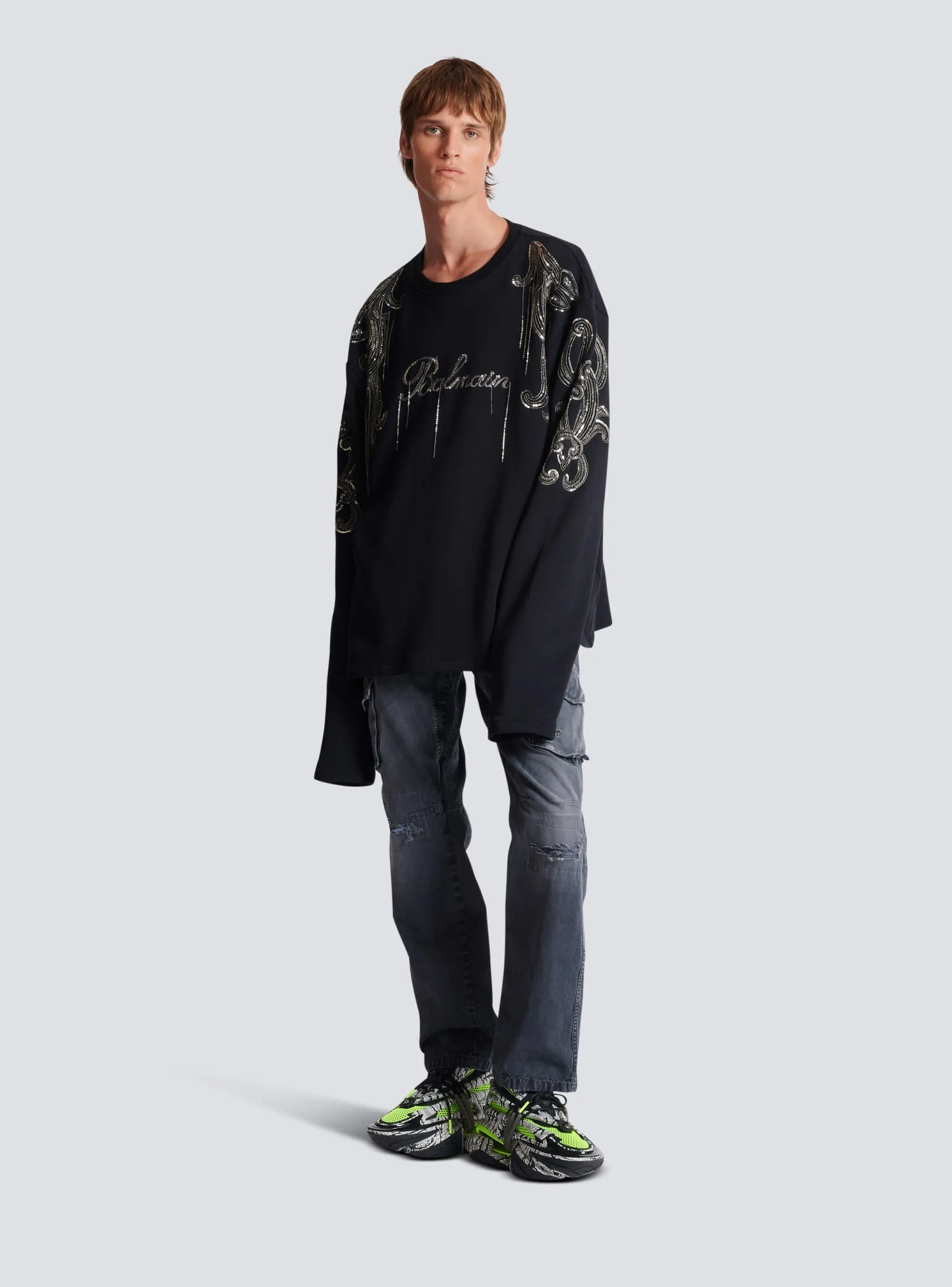 Balmain Signature chain embroidered sweater
