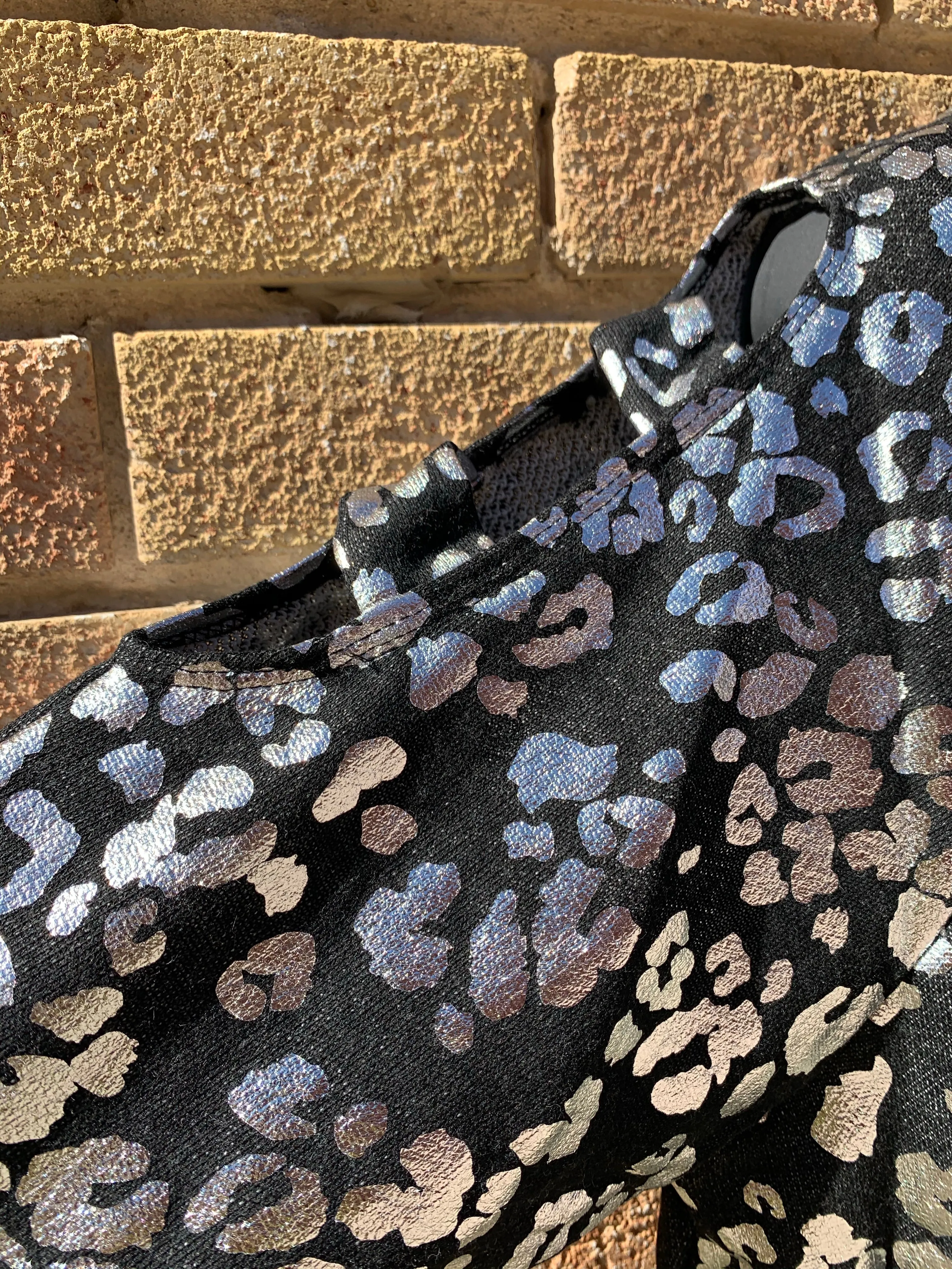 Black Metallic Leopard Sweatshirt
