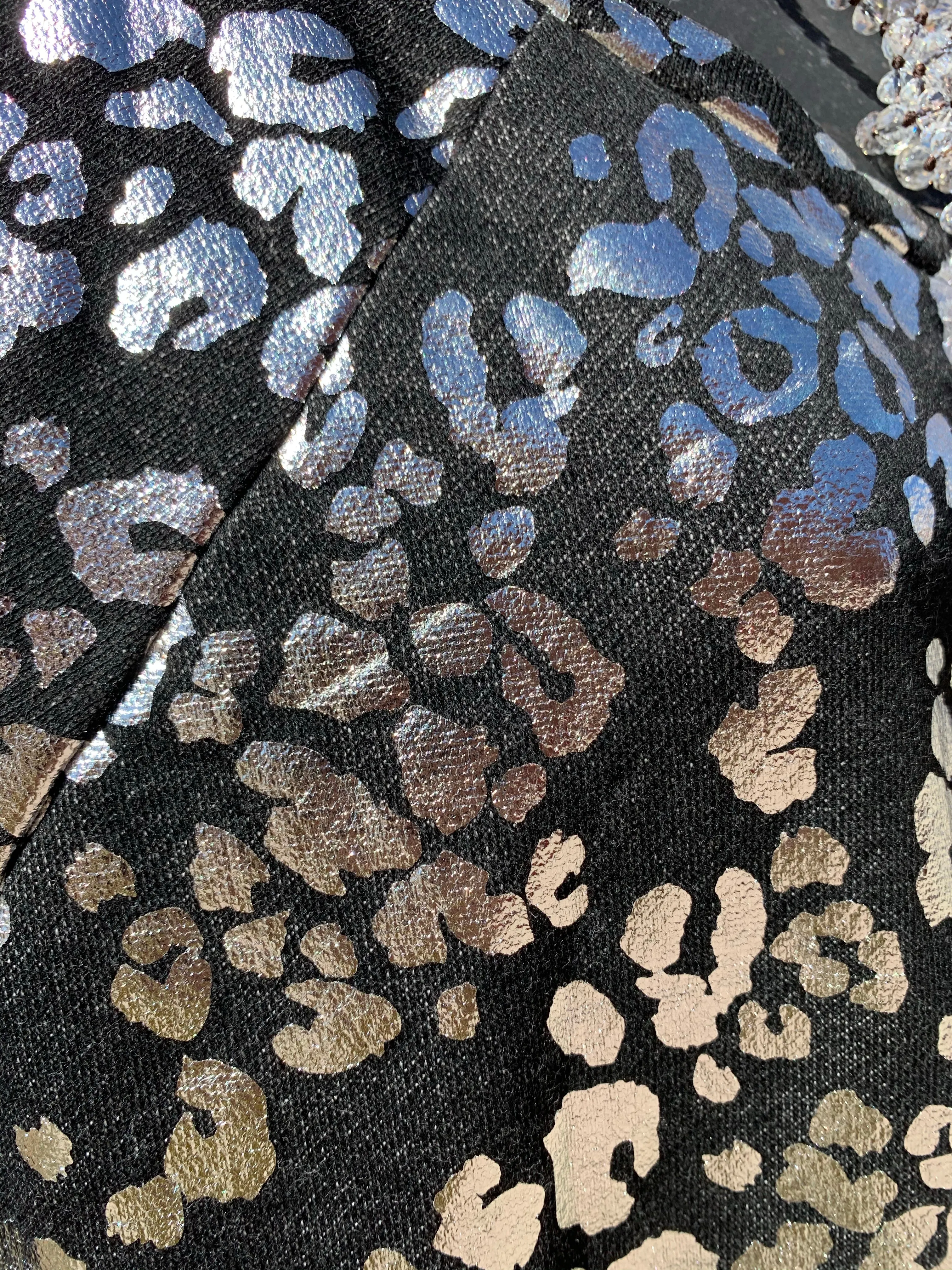 Black Metallic Leopard Sweatshirt