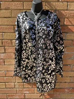 Black Metallic Leopard Sweatshirt
