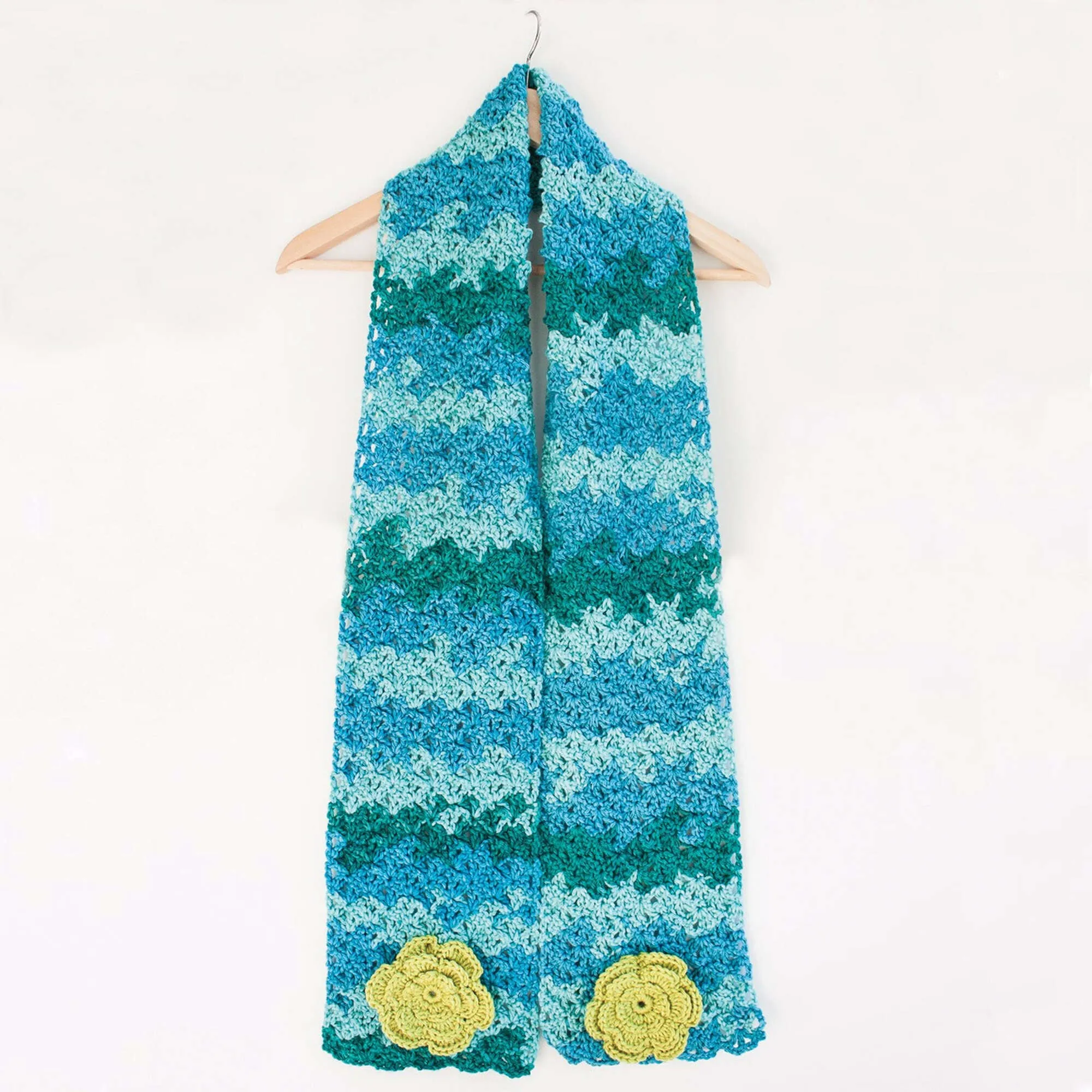 Caron Crochet Cozy Posy Set (Headband, Fingerless Gloves, Scarf)