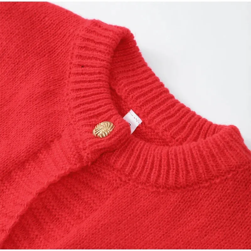 Chicmy-Luxury Velvet Patchwork Long Sleeve Sweater Coat Women Elegant O Neck Single Breasted Crop Cardigan Autumn Lady Warm Knitwear
