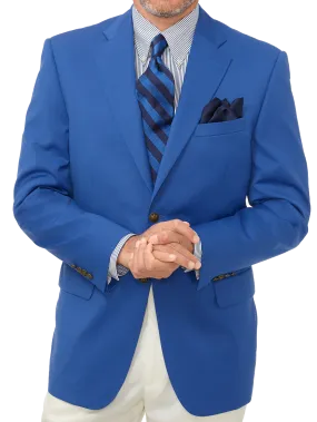 Classic Fit Wool Travel Blazer - Marine Blue