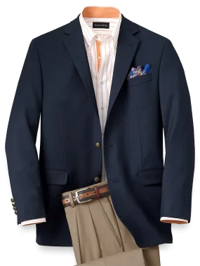 Classic Fit Wool Travel Blazer - Navy