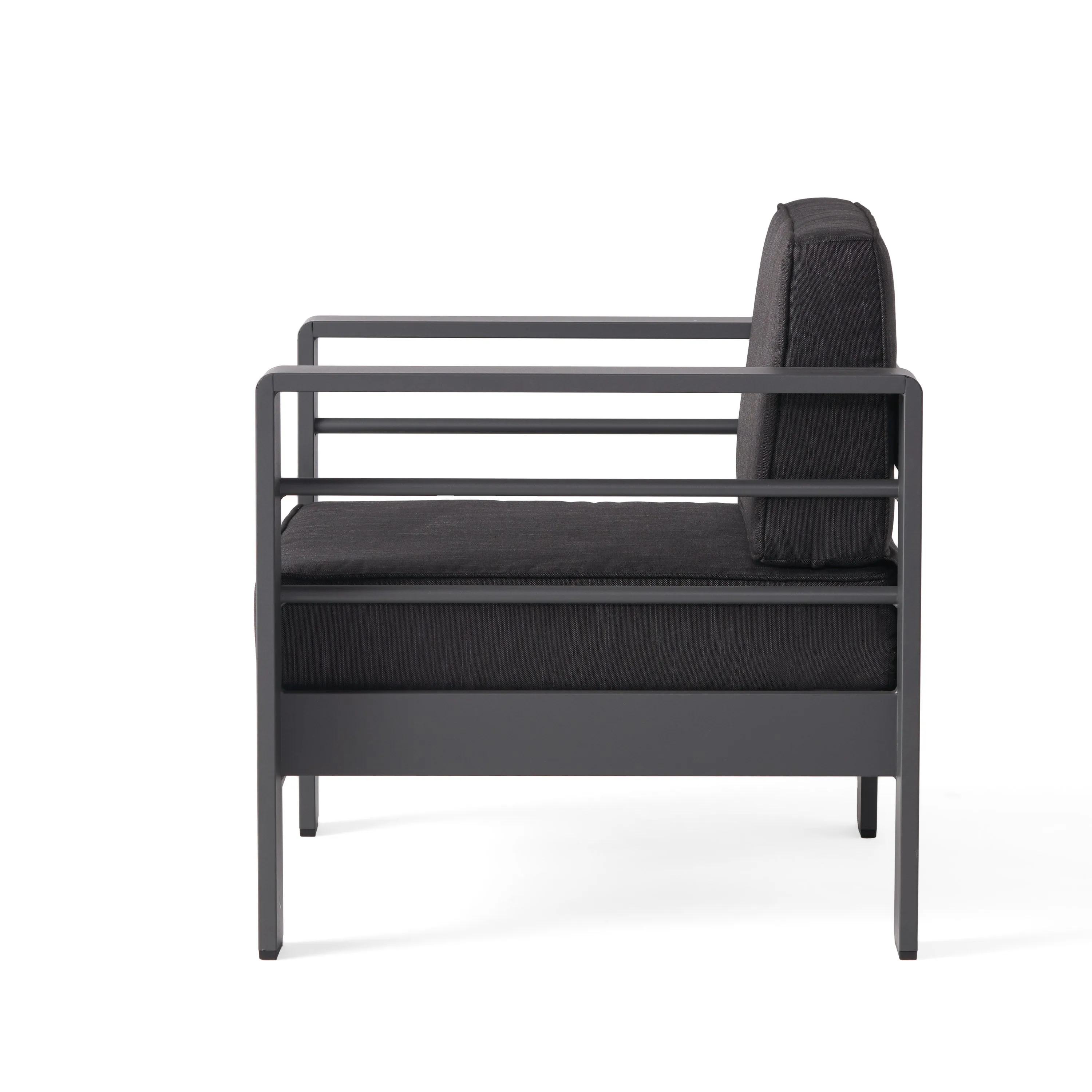 Coral Bay Outdoor Gray Aluminum 7 Piece Sofa Chat Set with Fire Table