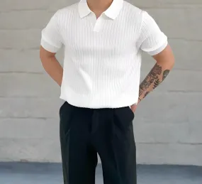 DAPPER STREET SUPPLY CO. - Men's Casual Ribbed V-Neck Polo Spring & Summer Shirt