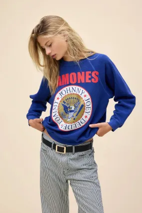 DAYDREAMER | Ramones Gold Seal Reverse Raglan Crew - Blue