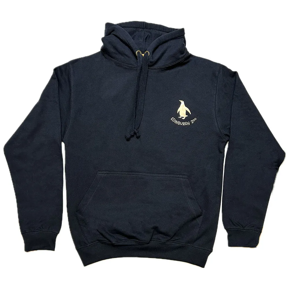 Edinburgh Zoo Penguin Hooded Sweatshirt - Navy/Rose Gold