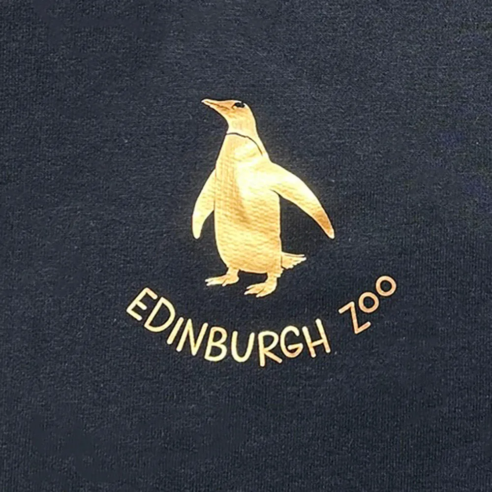 Edinburgh Zoo Penguin Hooded Sweatshirt - Navy/Rose Gold