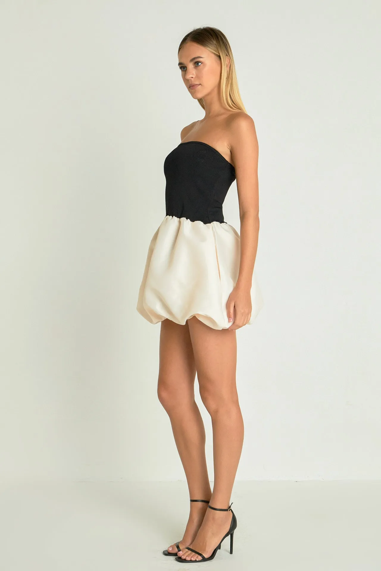 Endless Rose - Strapless Voluminous Mini Dress