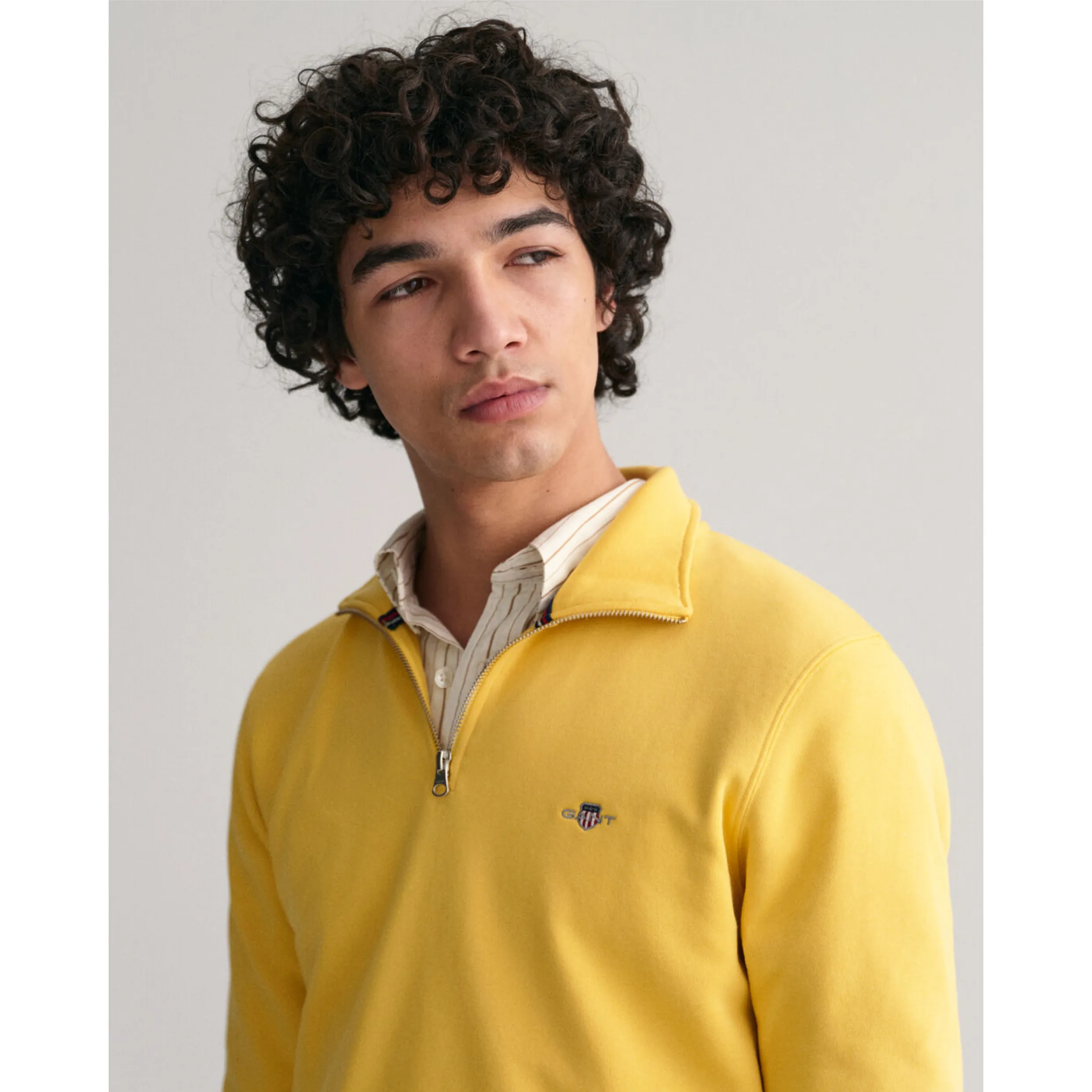 GANT Shield Half-Zip Sweatshirt Parchment Yellow 2008005