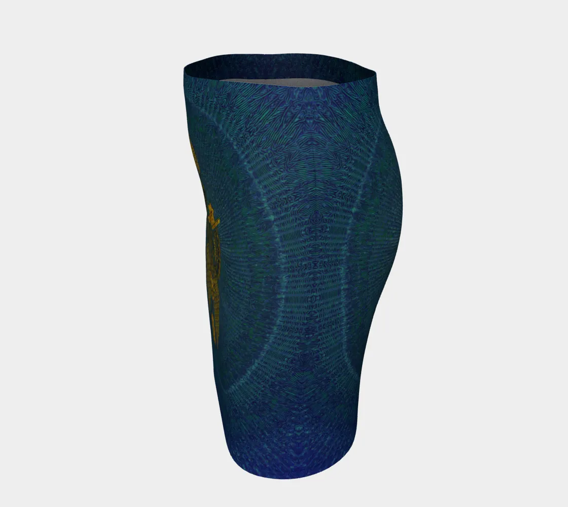Geometric Gold Green | Fitted Skirt | Mil Et Une