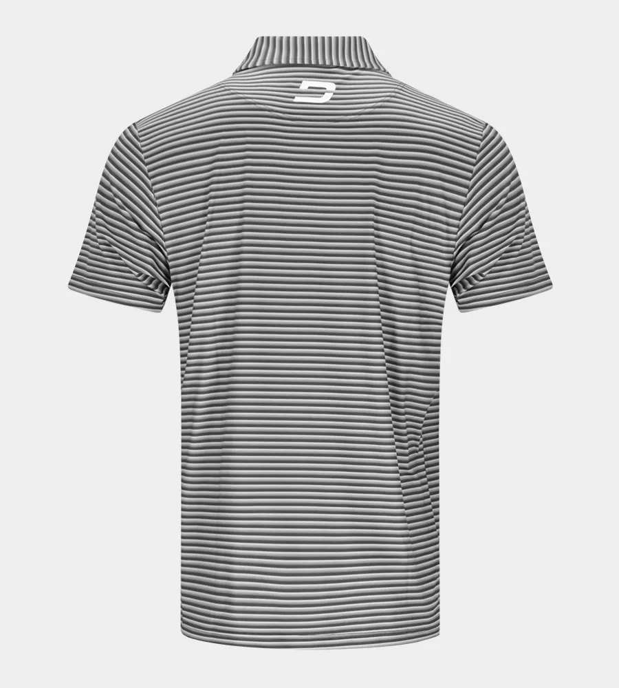 GRADIENT STRIPE POLO - BLACK