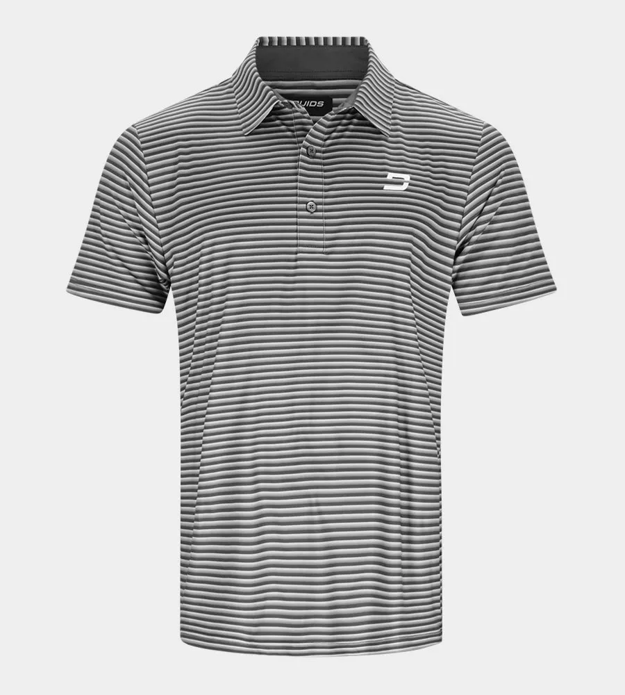 GRADIENT STRIPE POLO - BLACK