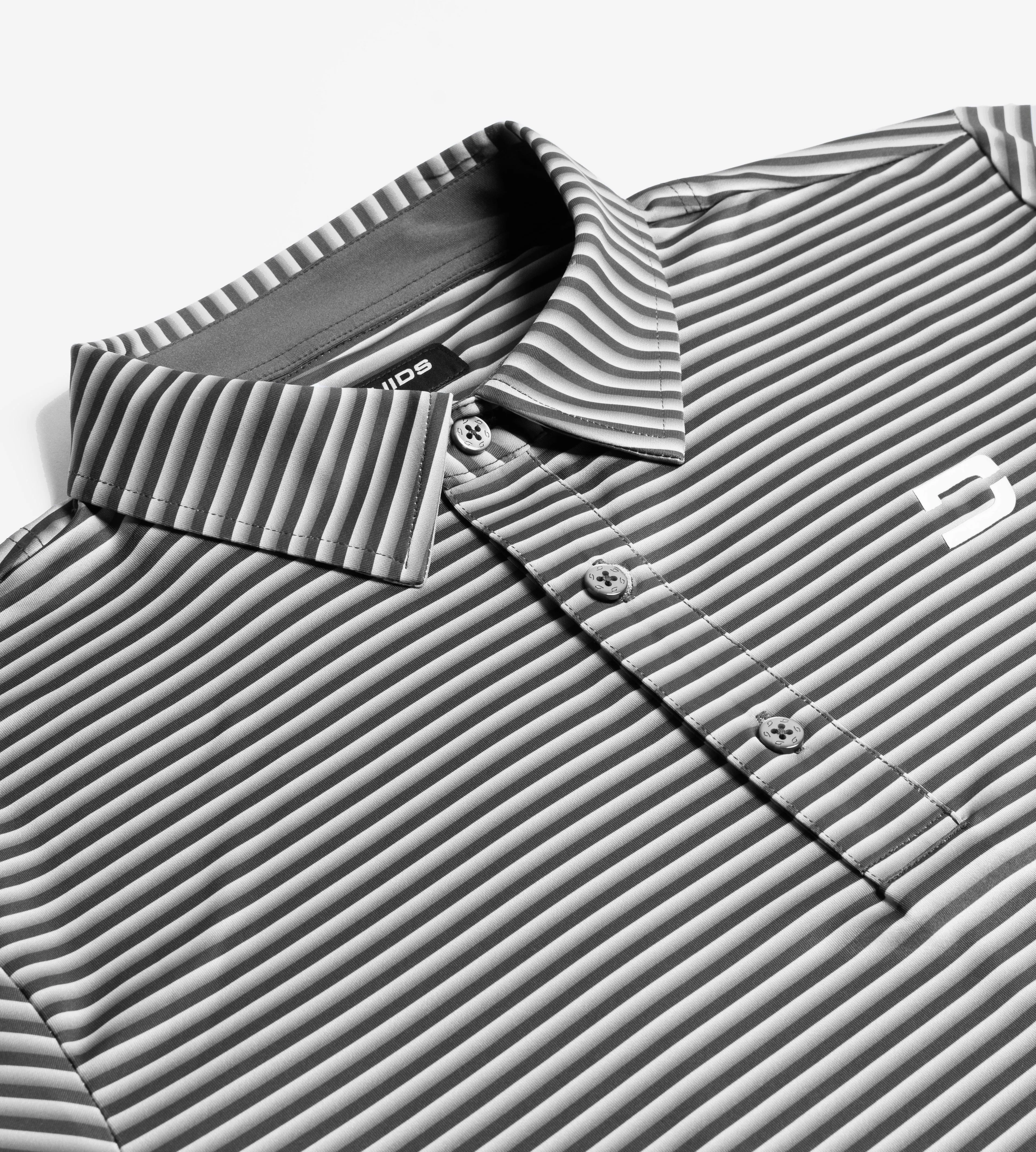 GRADIENT STRIPE POLO - BLACK