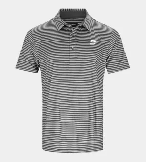 GRADIENT STRIPE POLO - BLACK