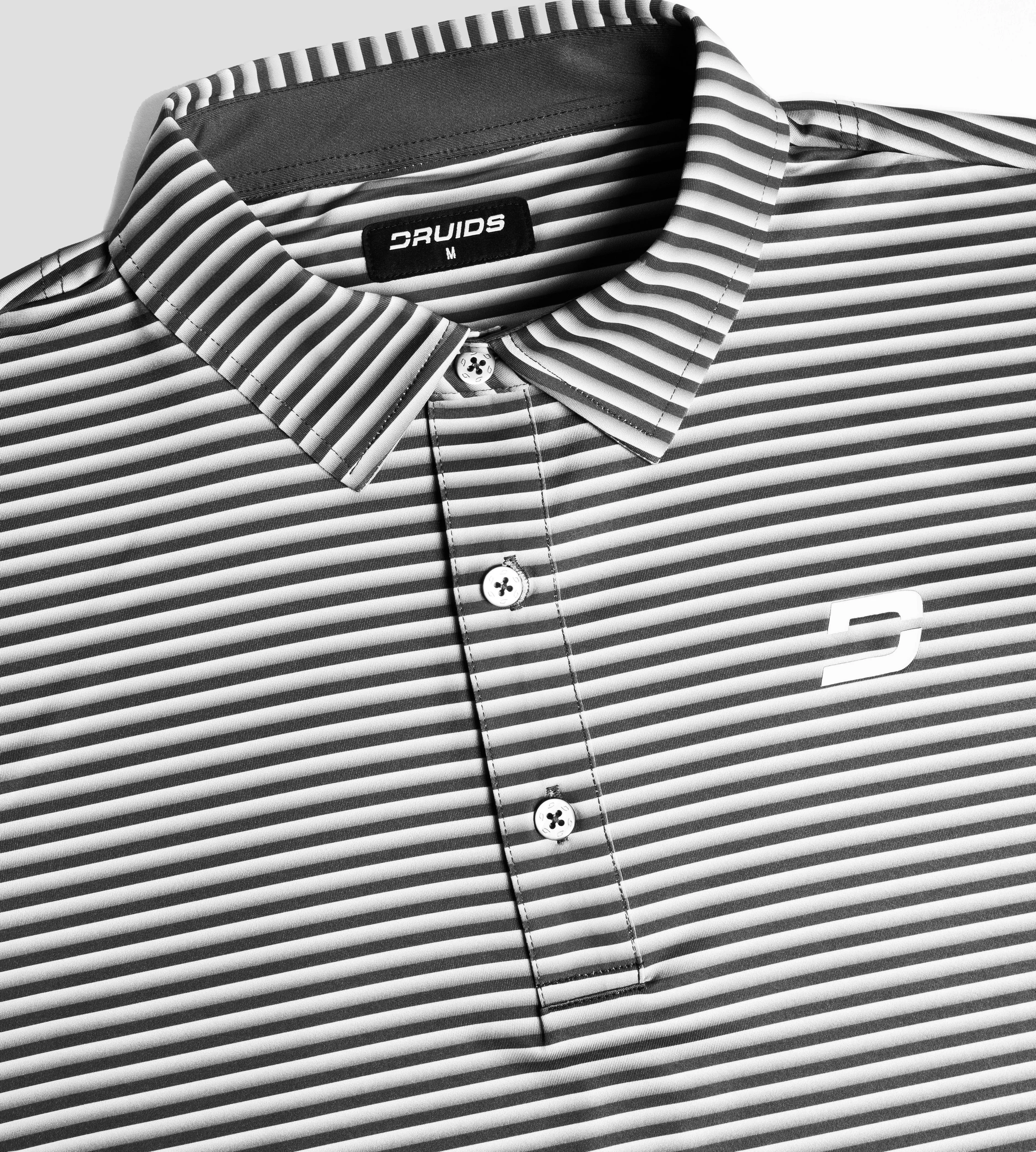 GRADIENT STRIPE POLO - BLACK