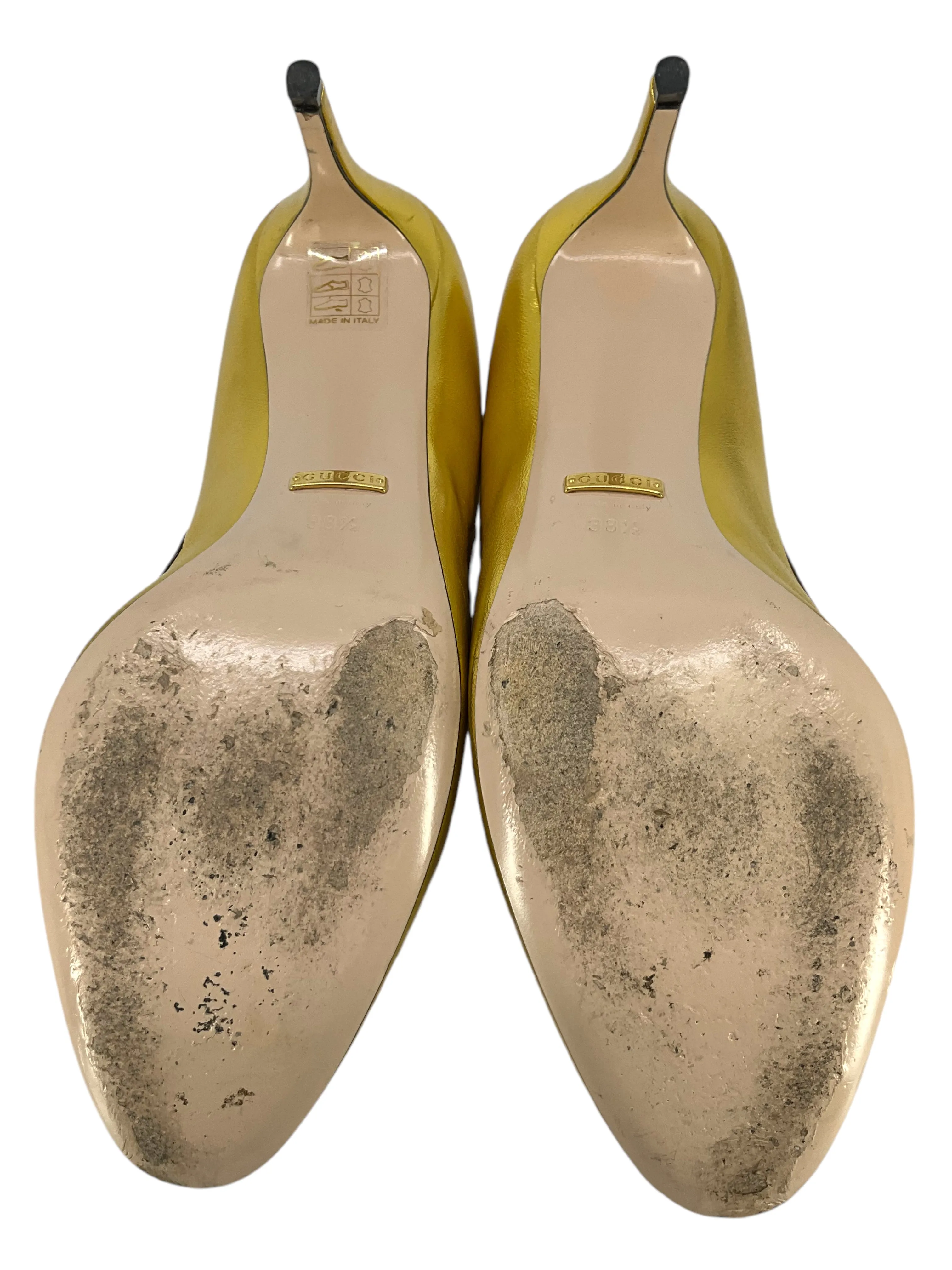 Gucci Metallic Leather Kingsnake Pumps Size 8.5