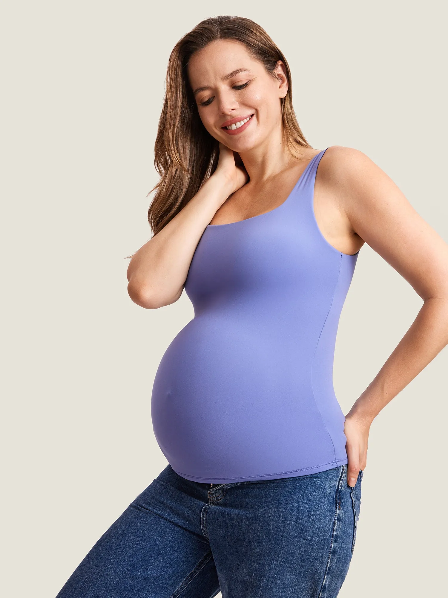 Inbarely® Square Neck Maternity Tank Top