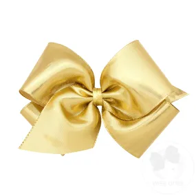 King Metallic Overlay Girls Hair Bow
