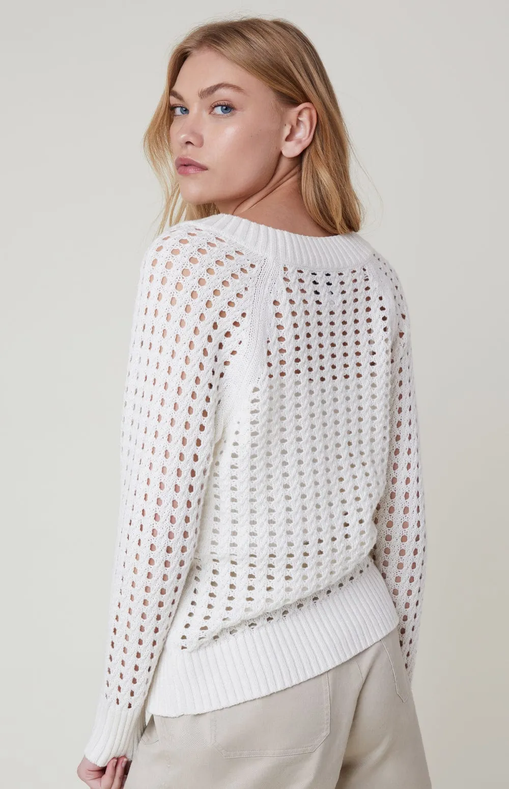 Kinna Cable Knit Sweater | Off White