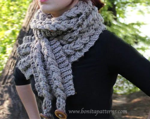 Knit-Look Braided Scarf