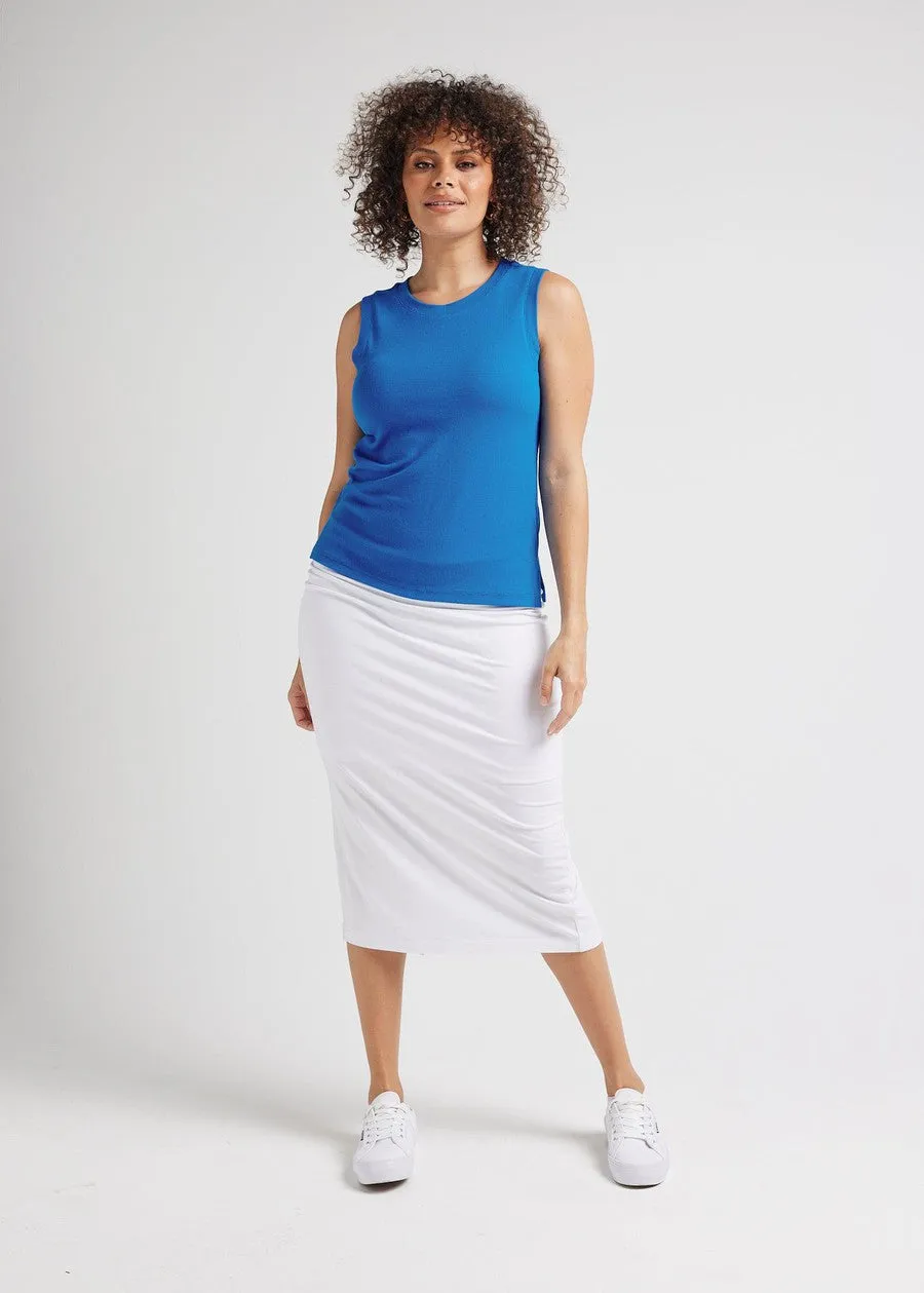 Lipa Ribbed Bamboo Tank Top - Cobalt