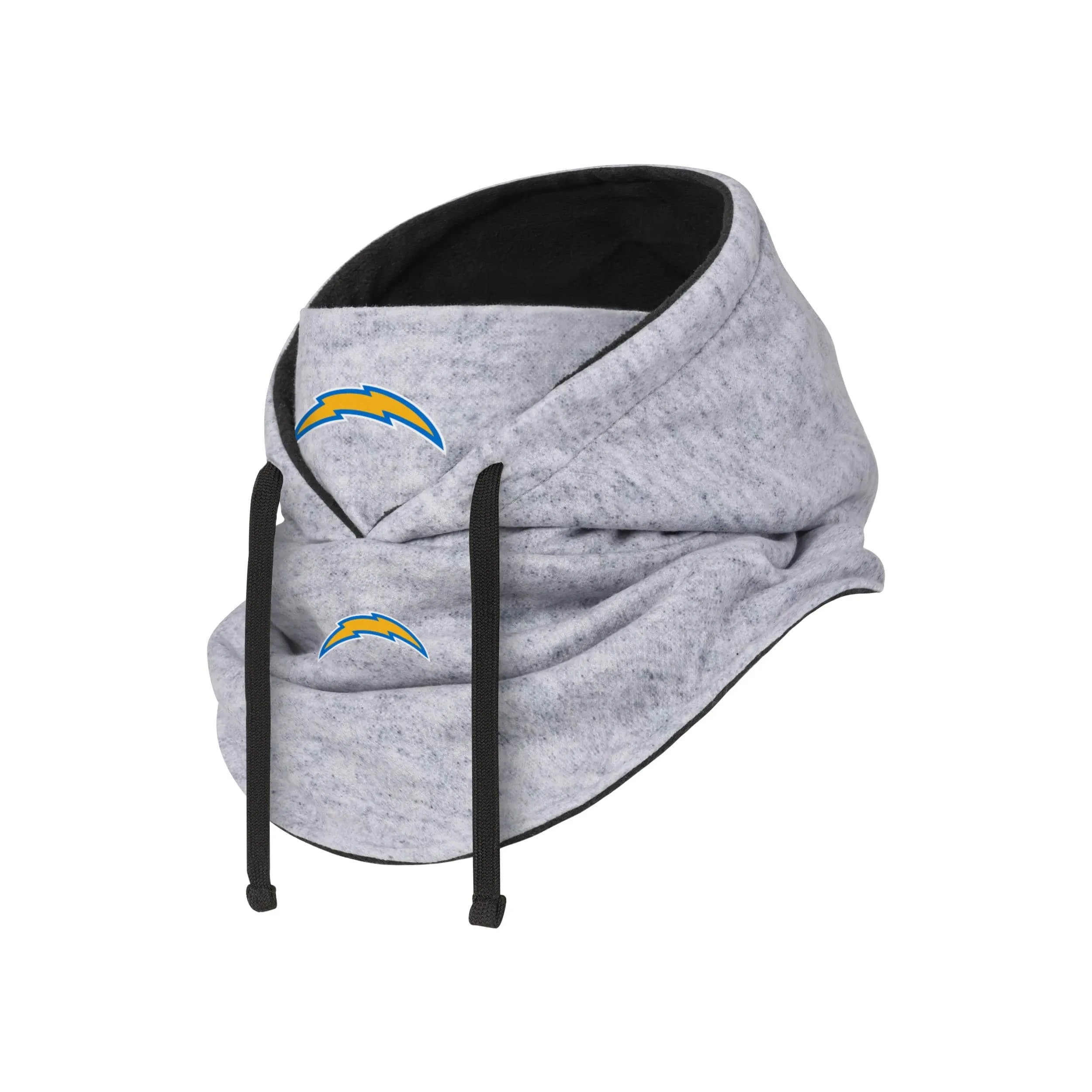 Los Angeles Chargers NFL Heather Gray Drawstring Hooded Gaiter Scarf