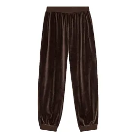 Mally Sweatpants Velvet, Dark Brown