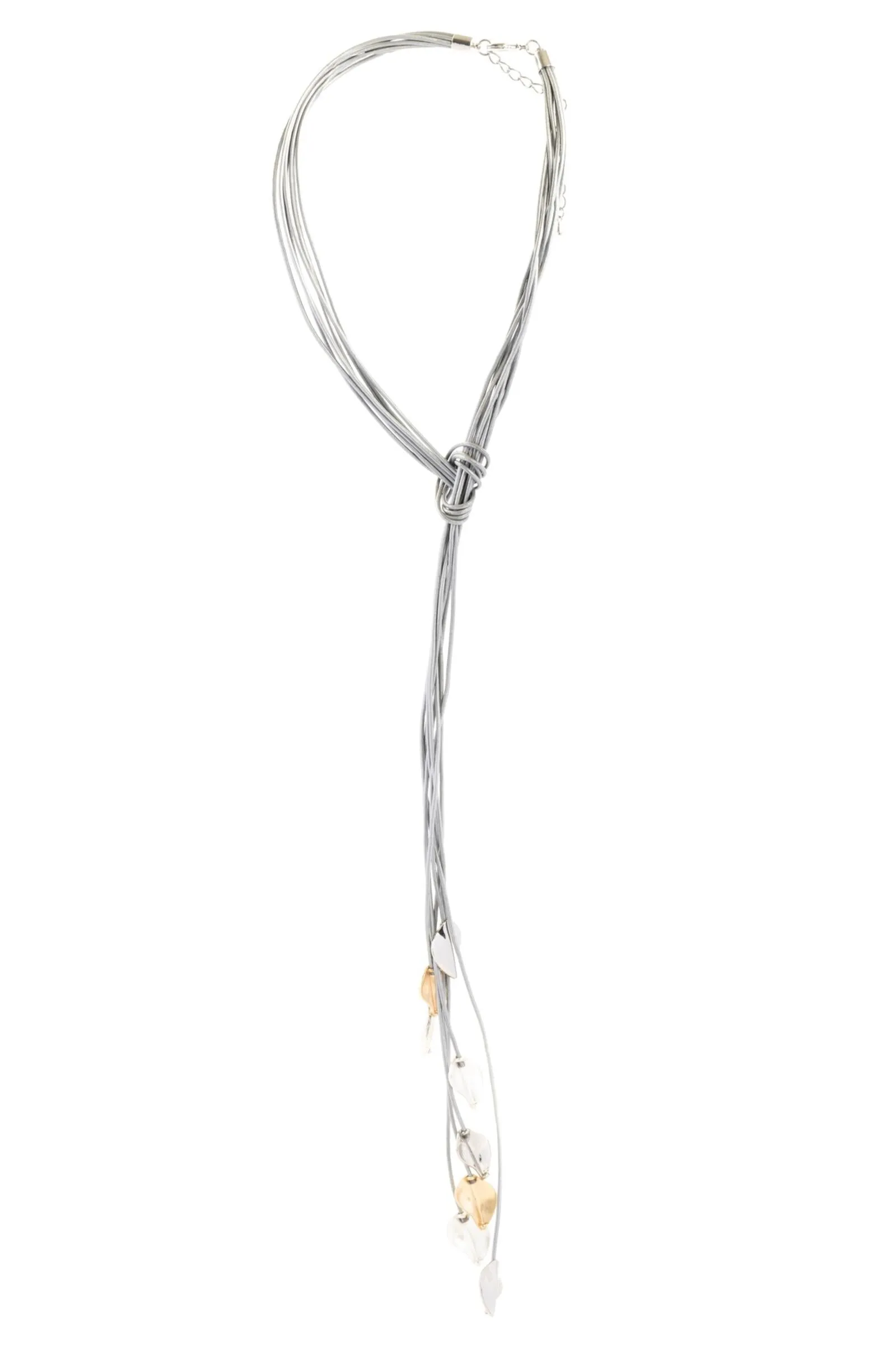 Metallic Leaf Leather Necklace