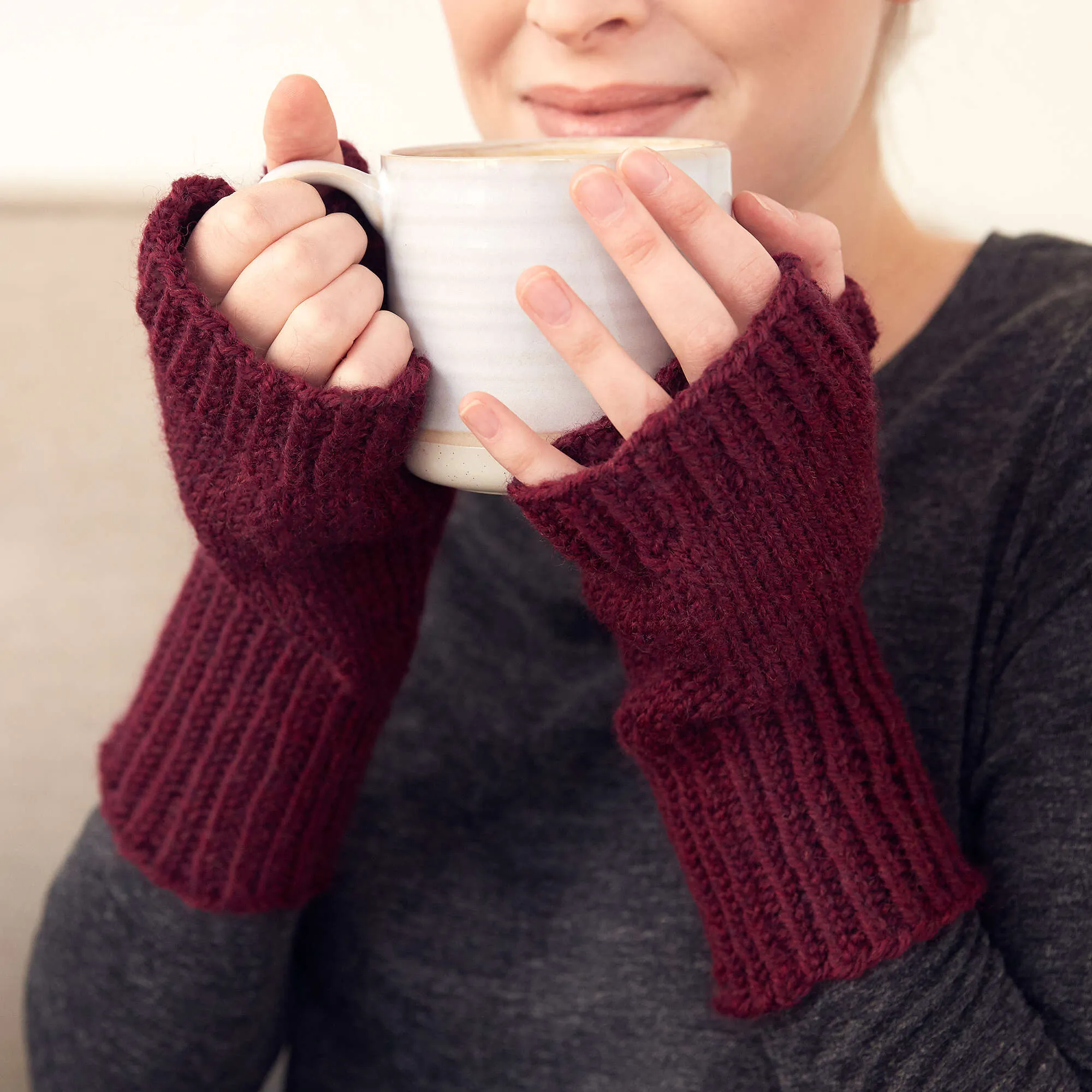 Patons Fingerless Knit Gloves