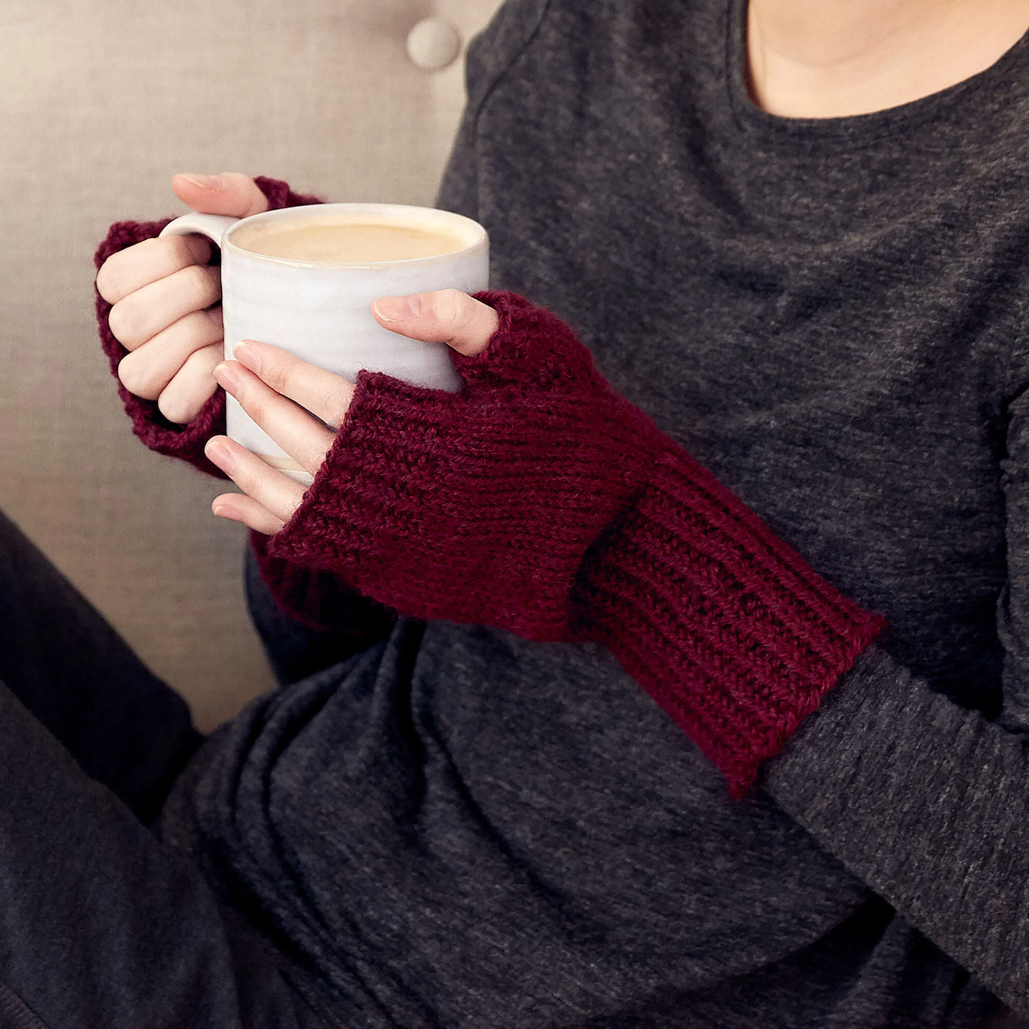 Patons Fingerless Knit Gloves