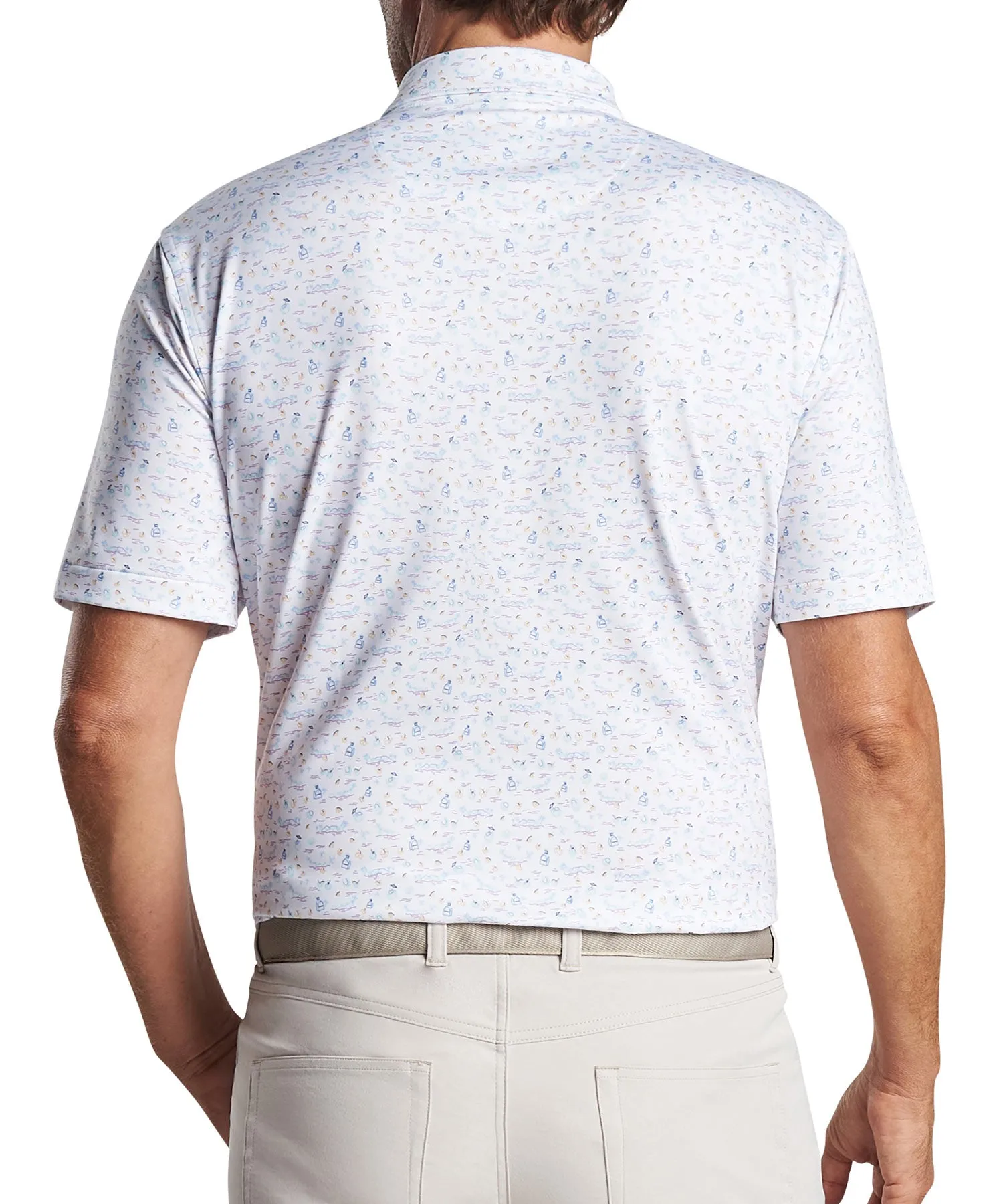 Peter Millar Short Sleeve Fiji Print Polo Knit Shirt