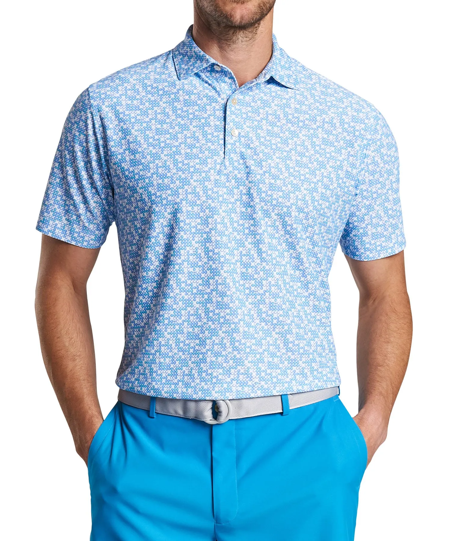 Peter Millar Short Sleeve Game Over Print Polo Knit Shirt