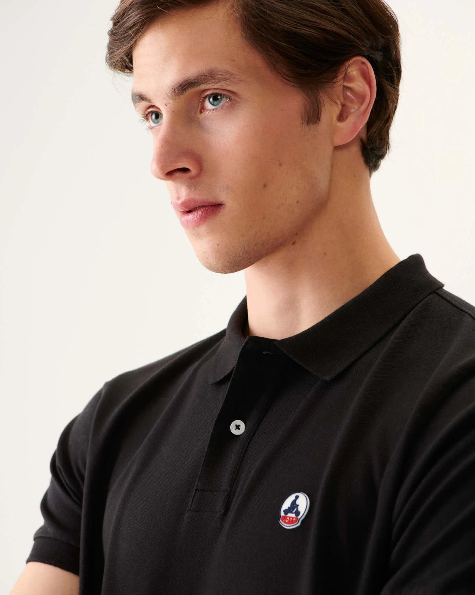 Polo homme en coton biologique Noir Marbella