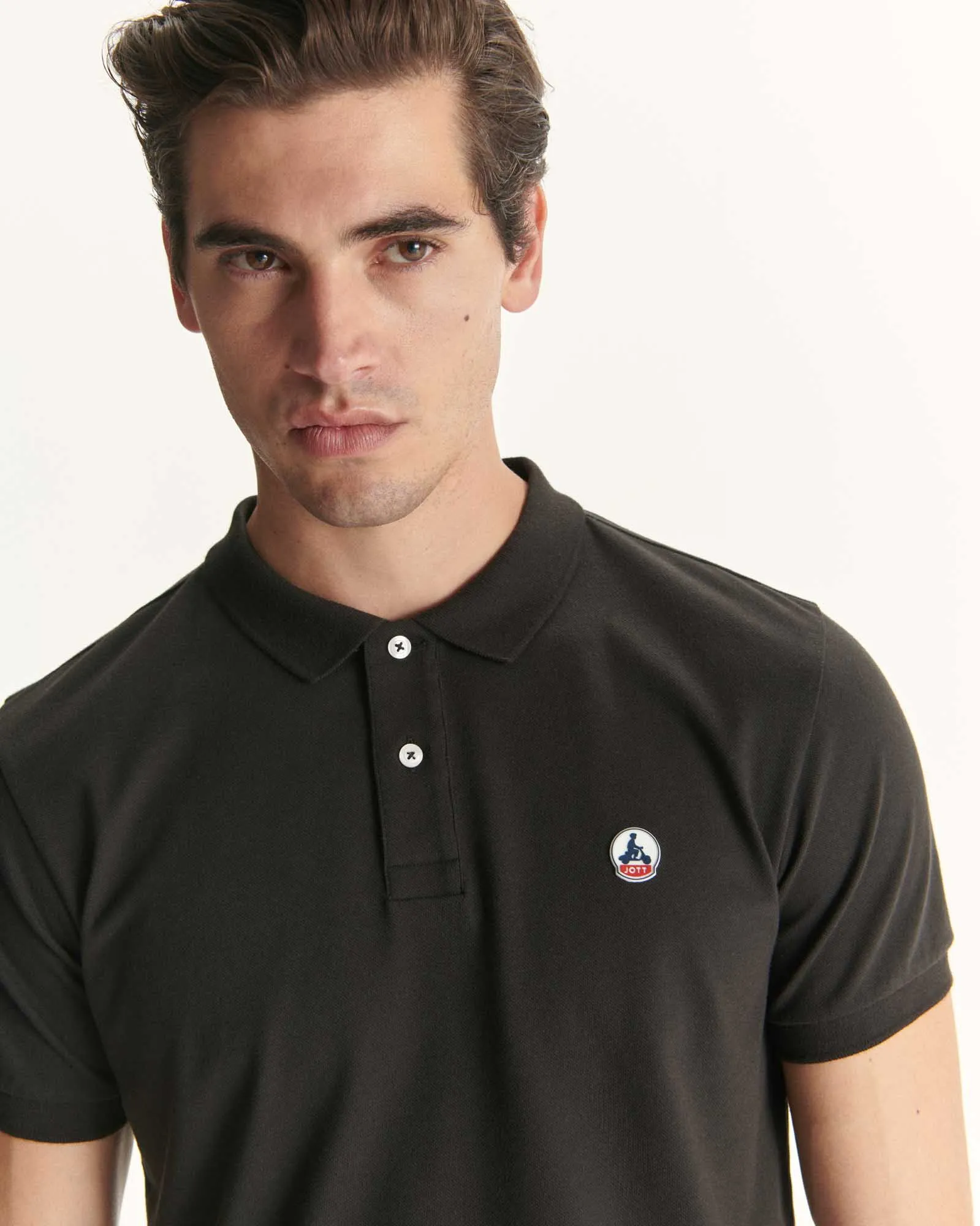 Polo homme en coton biologique Noir Marbella