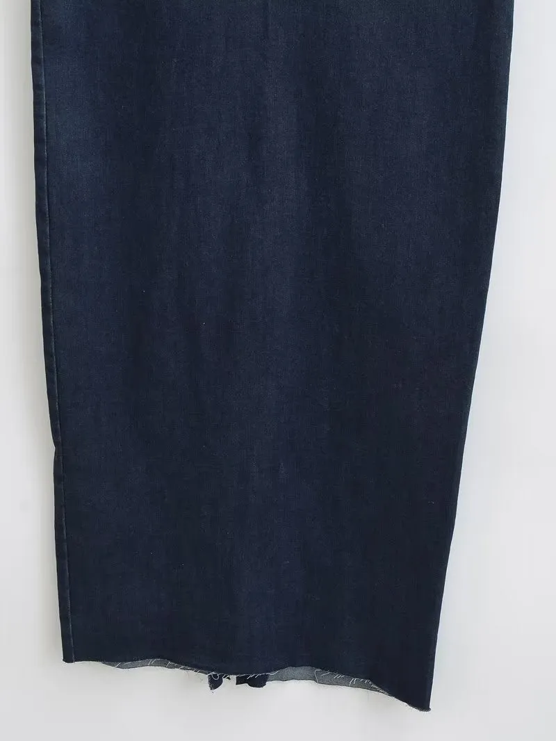 Pre Order:  Tube Strapless Gradient Denim Dress