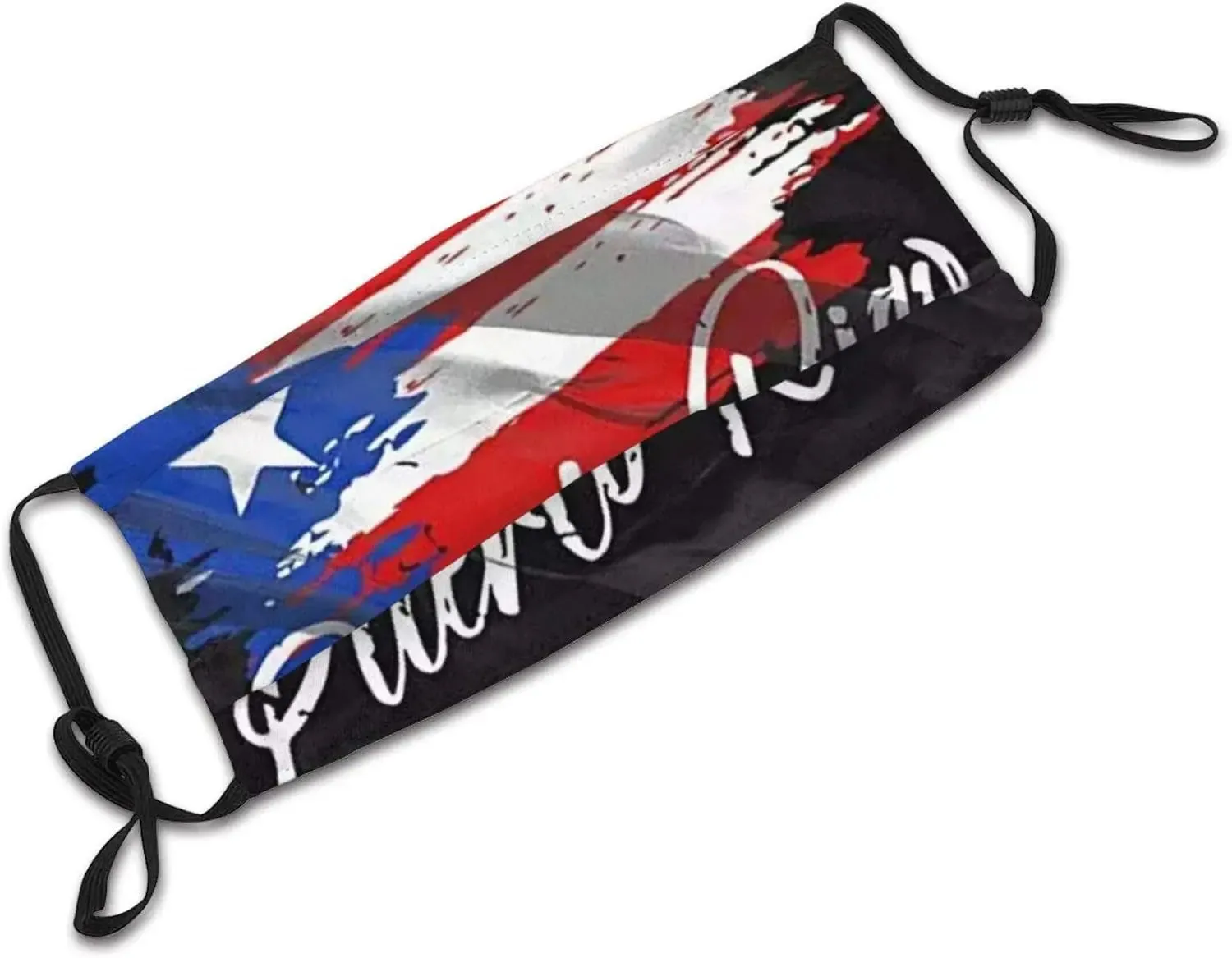 Puerto Rico Flag Print Washable Cloth Scarf Face Mask Bandana Balaclava Breathable Reusable with 2 Filter for Adult Women Men & Teenager Outdoor Festival