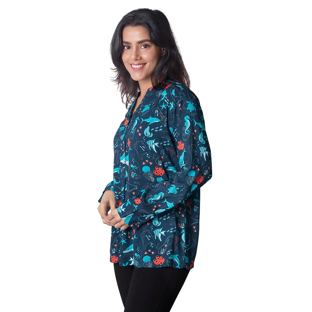 Save the Ocean Long Sleeve Tunic Top [FINAL SALE]