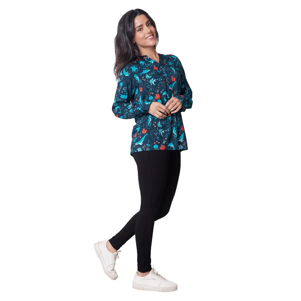 Save the Ocean Long Sleeve Tunic Top [FINAL SALE]