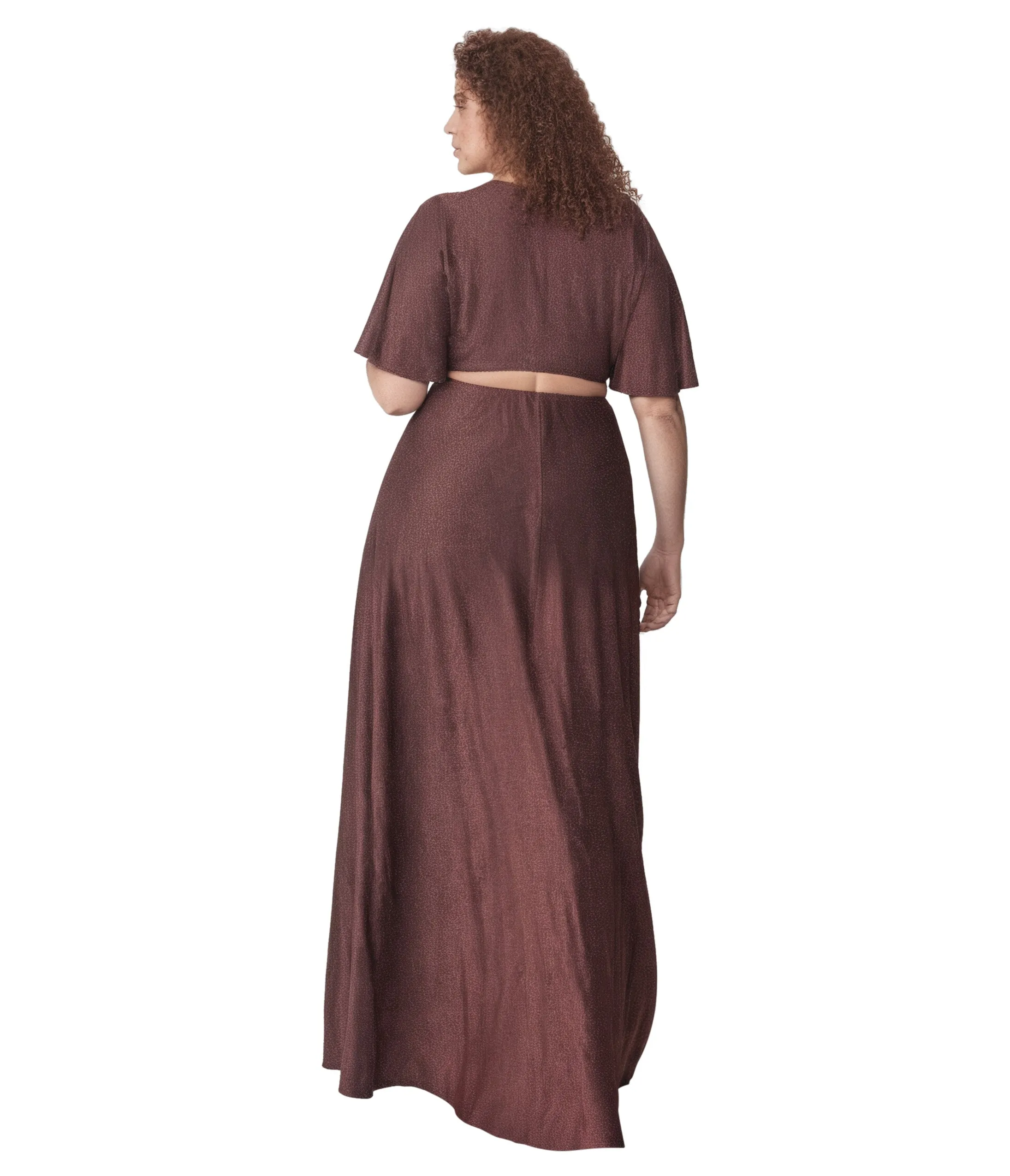 Smak Parlour Plus Size 1970s Shimmering Rose Pink & Black Knit Maxi Dress