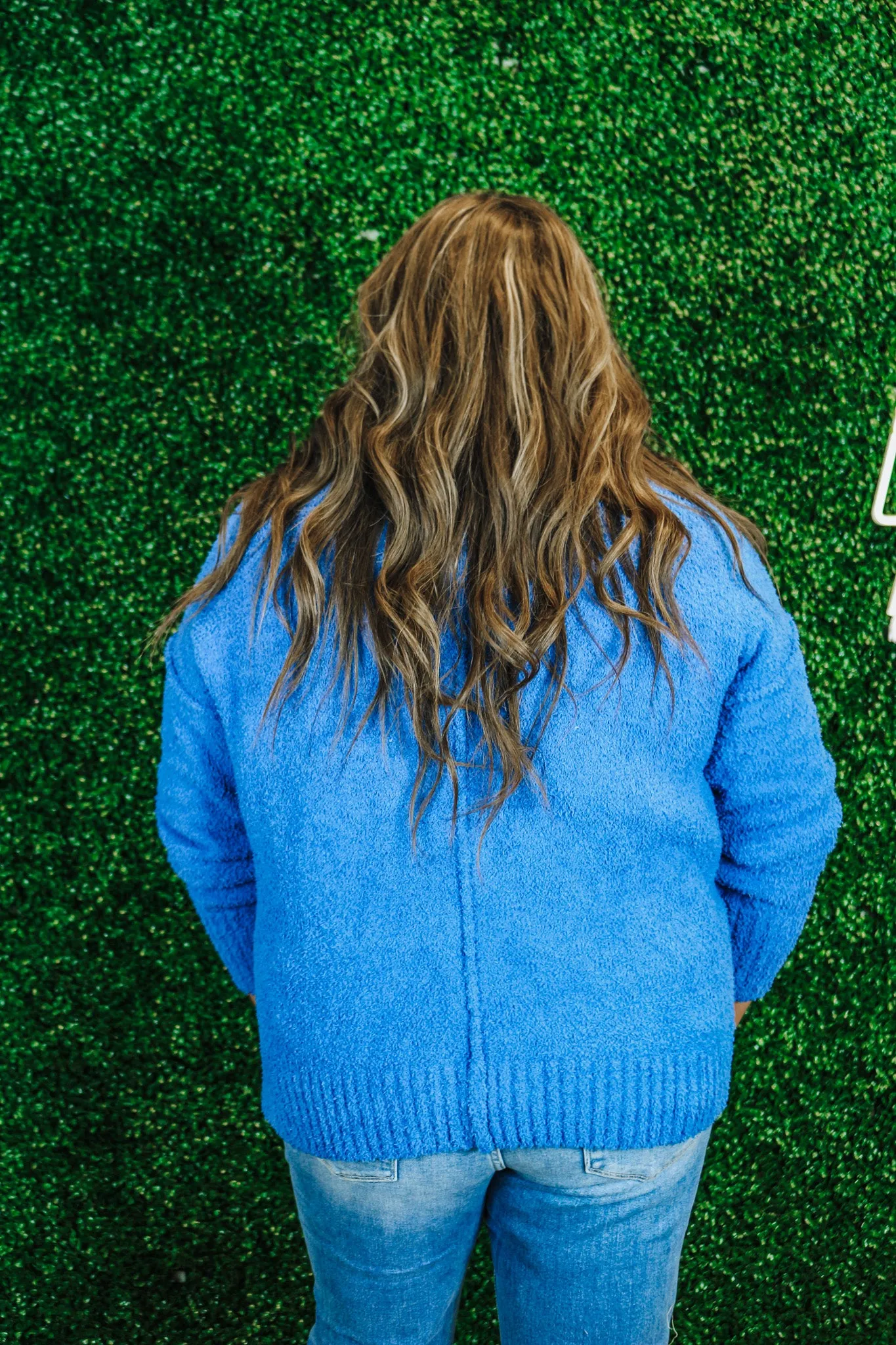 Strolling Through Town Cobalt Blue Sweater