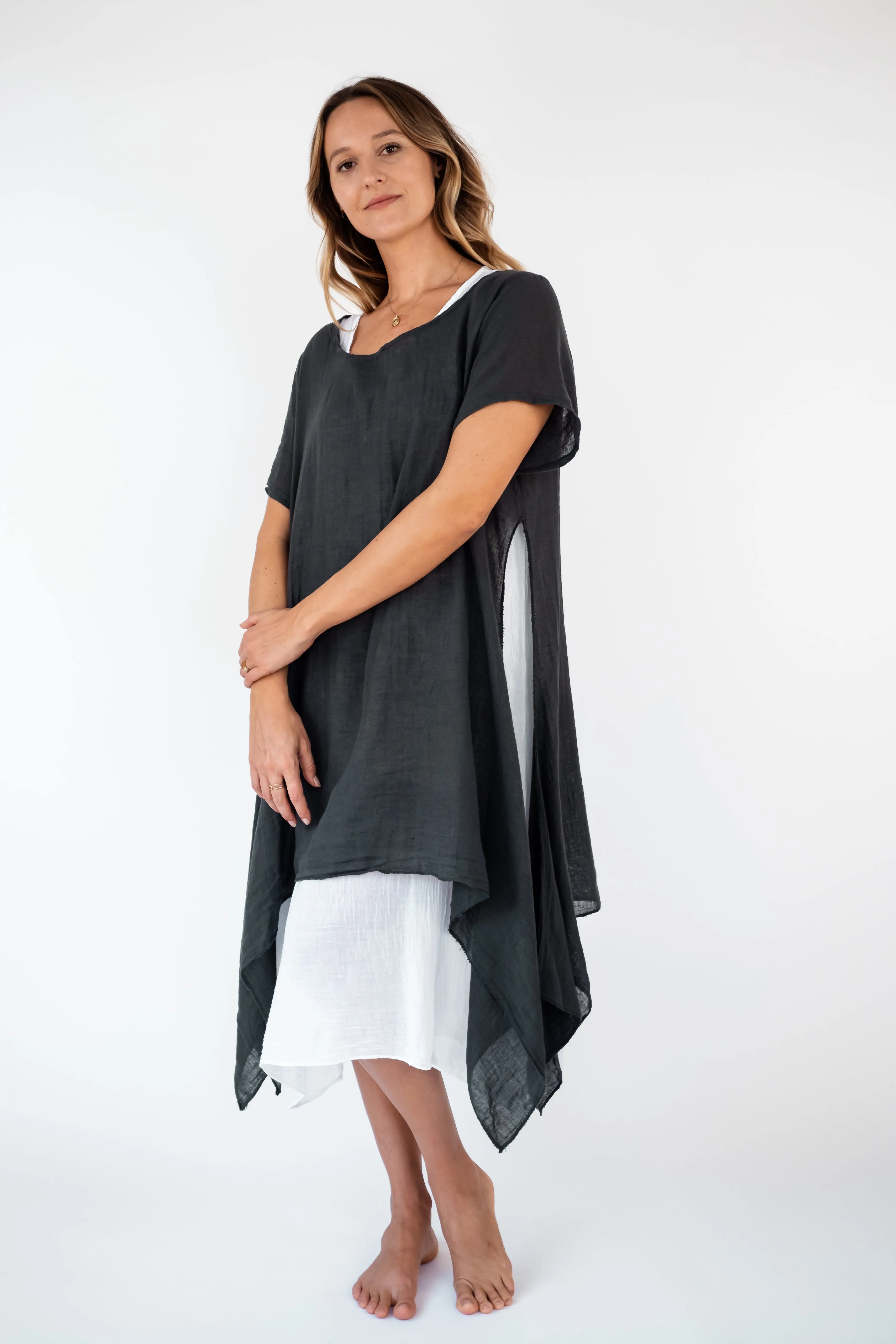 the Kealani Linen/cotton layered Dress