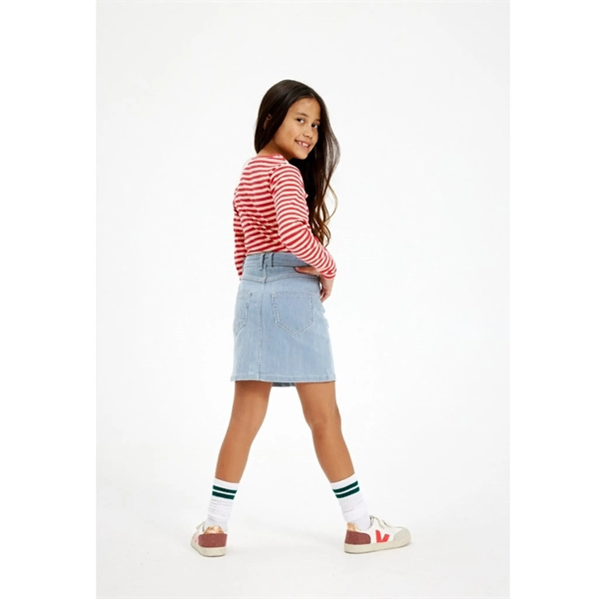 The New Navy Blazer Stripe Skirt