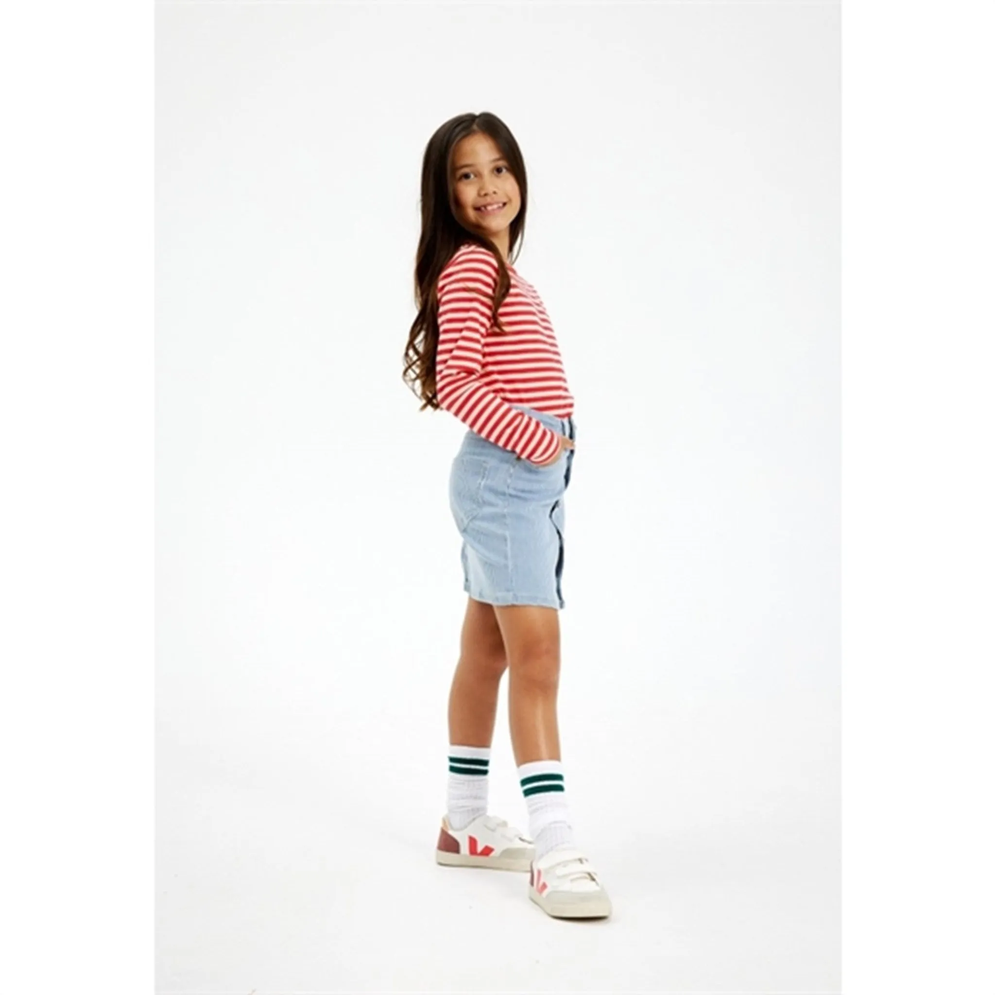The New Navy Blazer Stripe Skirt