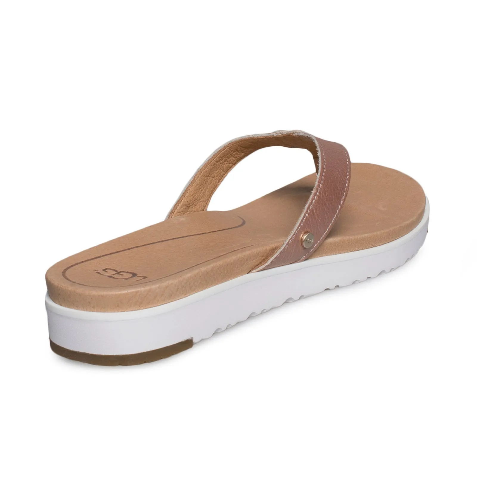 UGG Lorrie Metallic Rose Gold Flip Flops - Women's