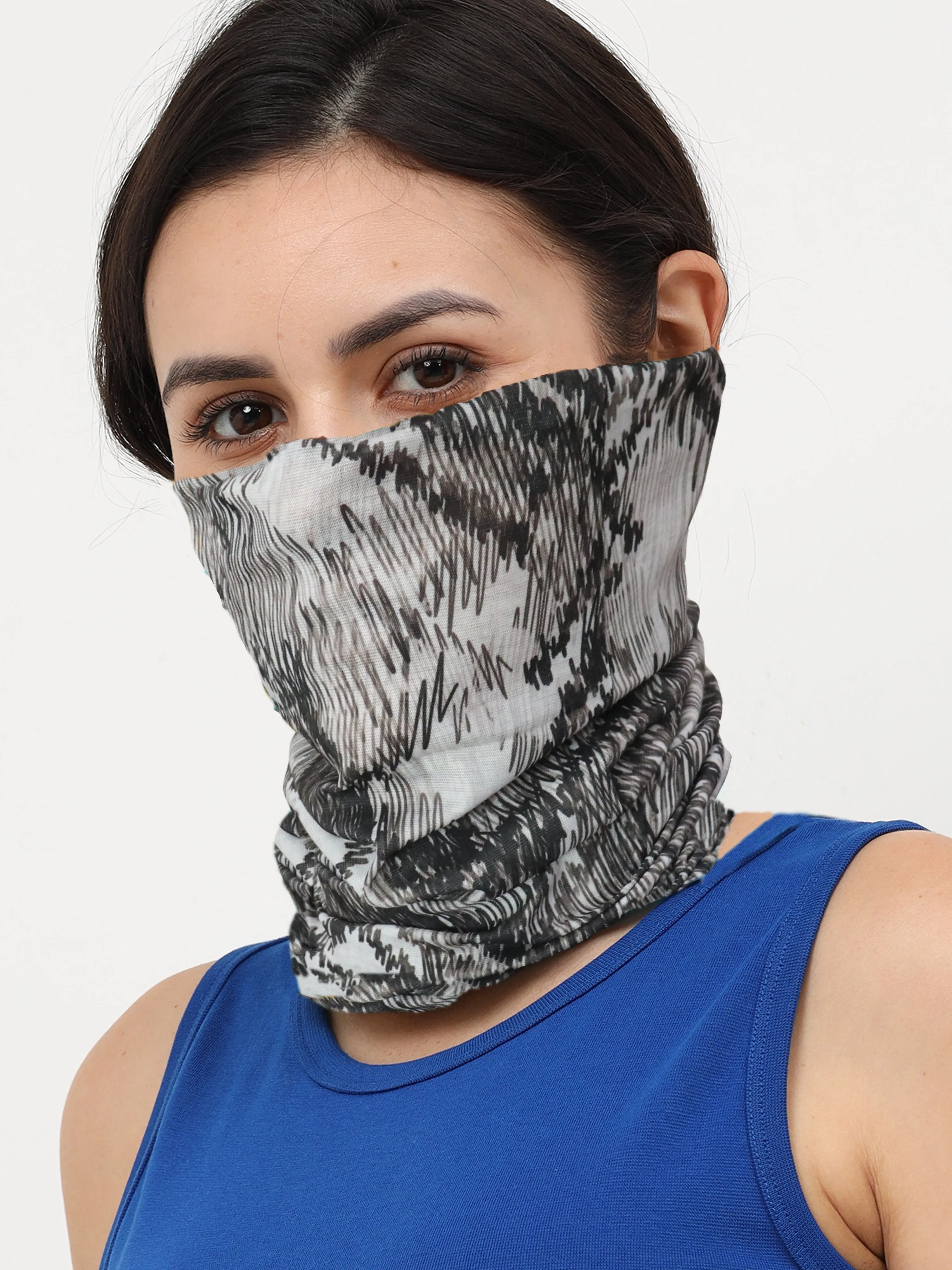 UrGear Men Women Unisex Adults and Kids Black Printed Bamboo Anti Microbial Multipurpose FREE SIZE Bandana